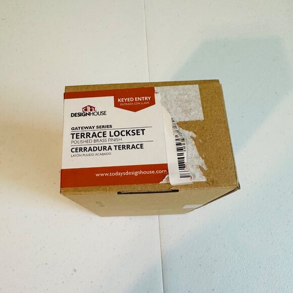 Design House Terrace Lockset Polished Brass Finish Keyed Entry Door Knob - Picture 10 of 10